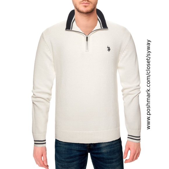 U.S. Polo Assn.Knitted Cotton Quarter Zip - Picture 1 of 10